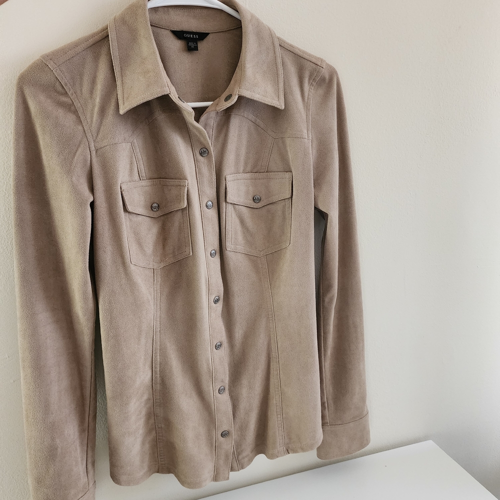 Guess Faux Suede Button Shirt